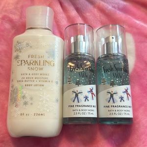 Bath & Body Works Fresh Sparkling Snow Lotion & Fragrance Mist